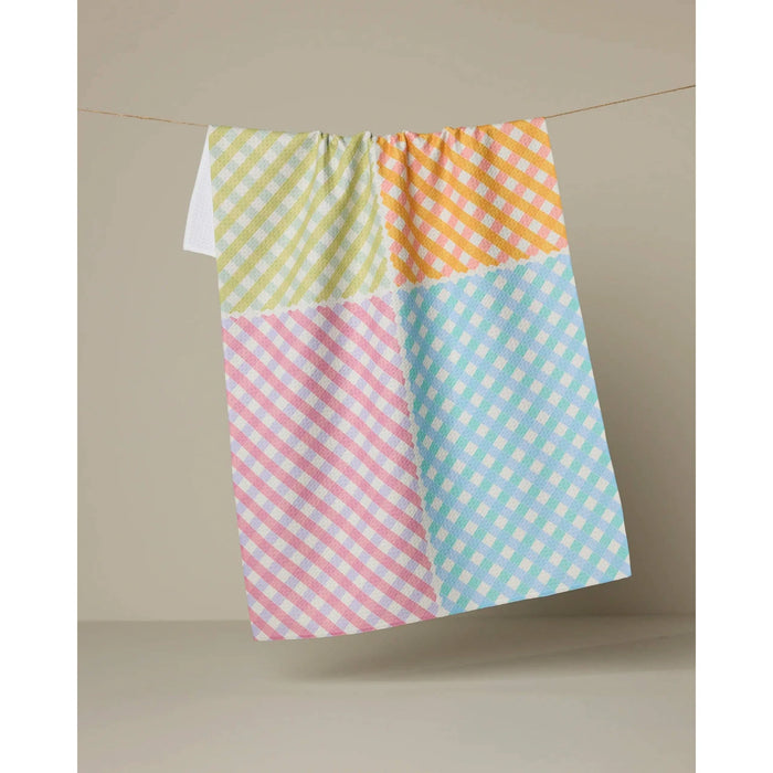 Geometry Patio Check Tea Towel