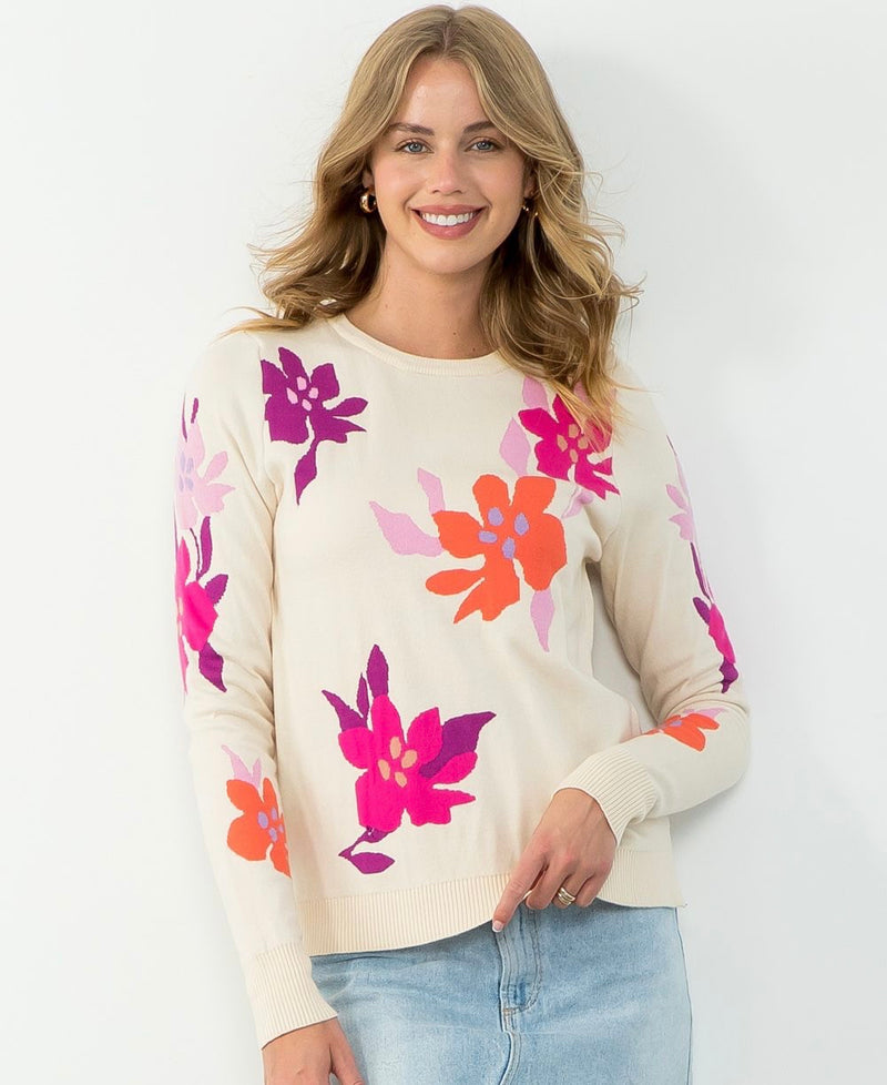 Molly Floral Knit Sweater