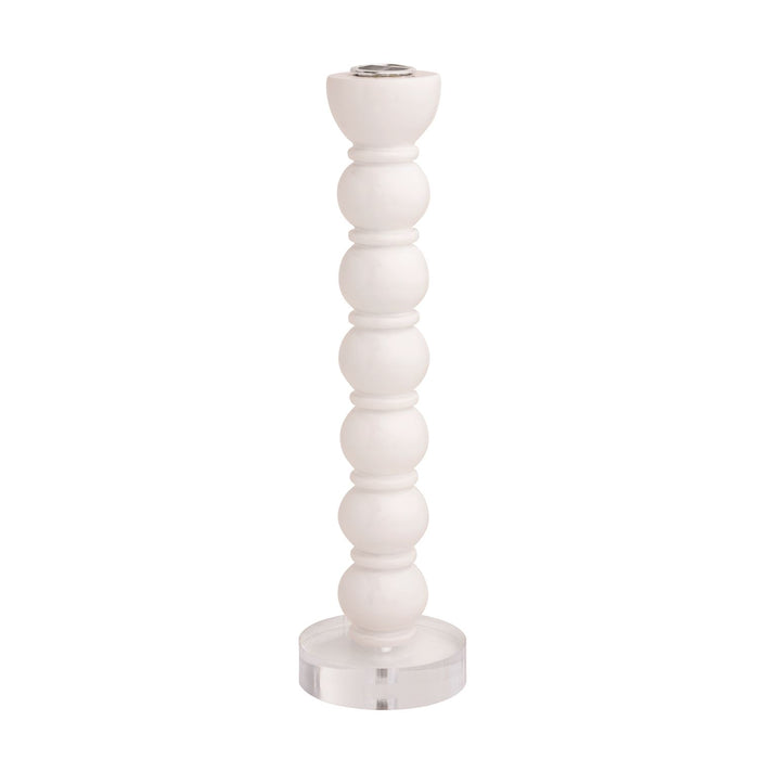 White Resin Taper Candle Holder Large