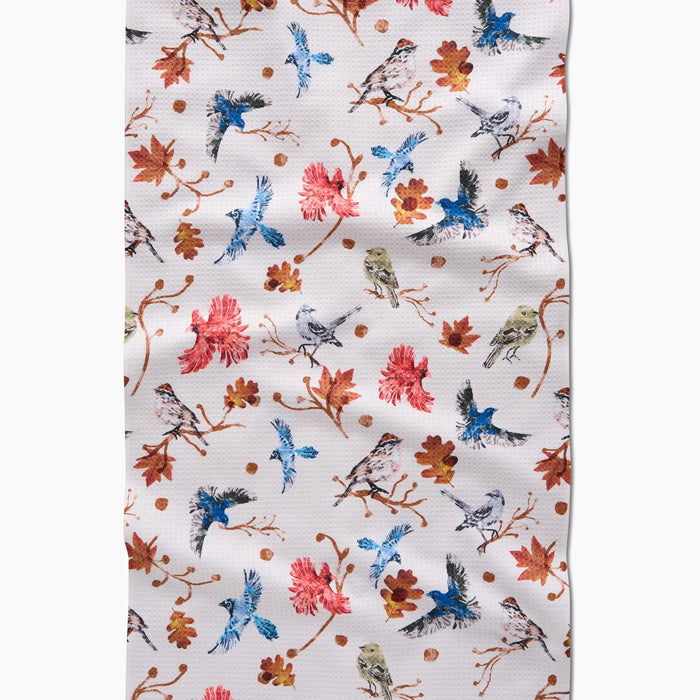 Geometry Autumnal Bird Skies Tea Towel
