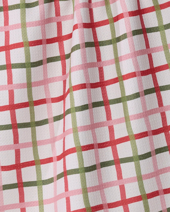 Geometry Festive Plaid Tea Towel