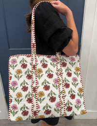 Multi Harvest Block Print Tote