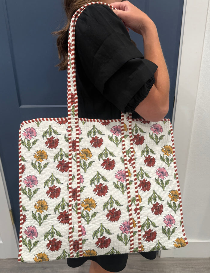 Multi Harvest Block Print Tote