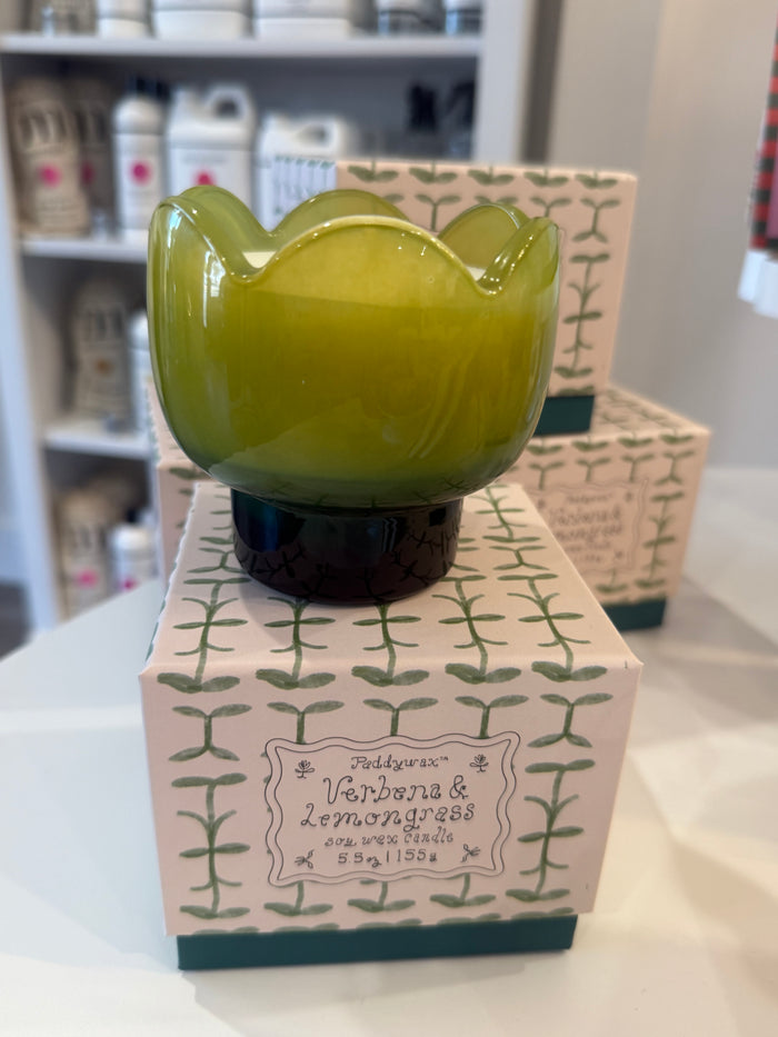 Paddywax Verbena & Lemongrass Tulip Glass Candle