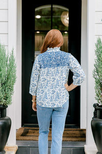 Layerz The Jane Top -  Blue Santa Toile