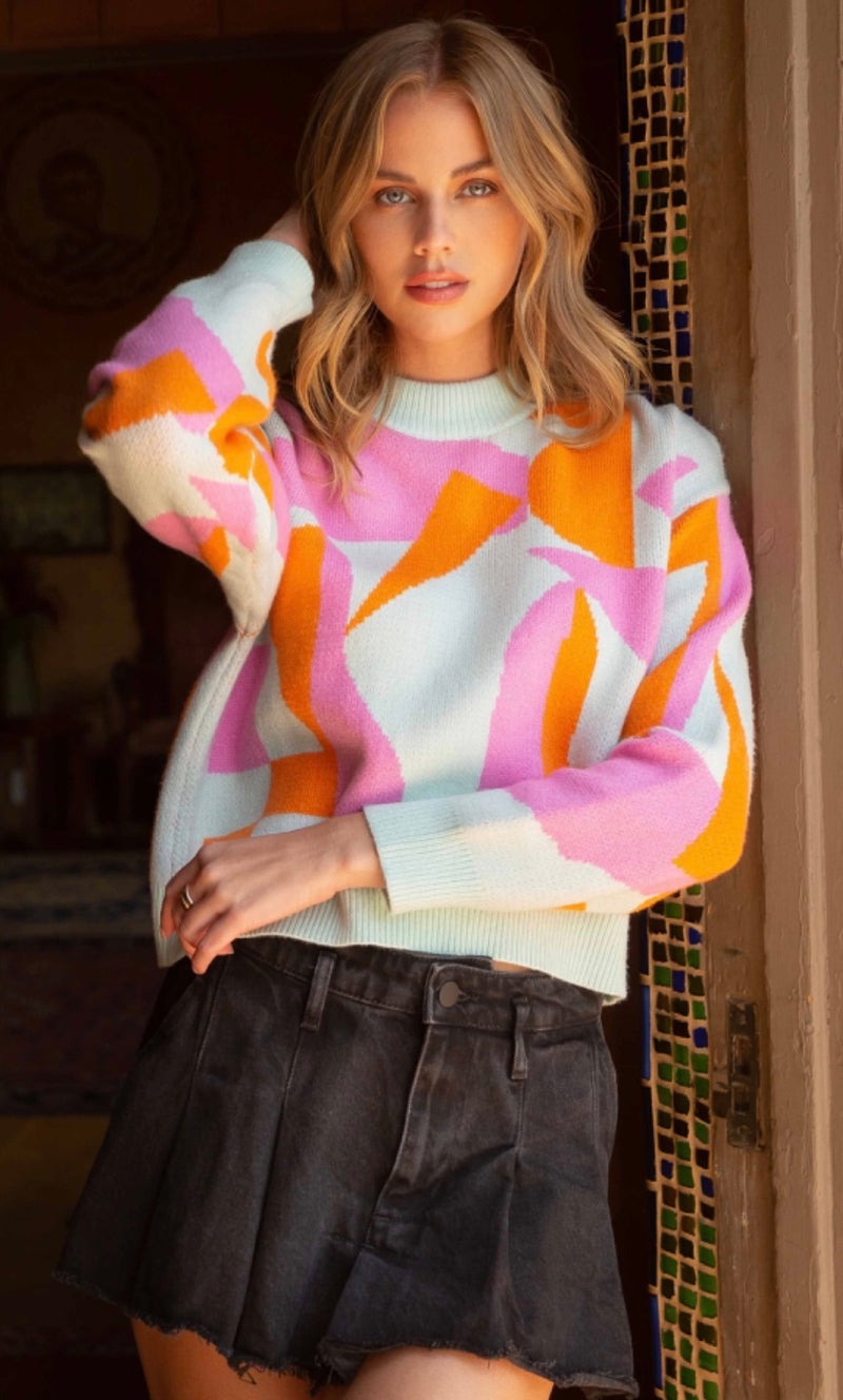 Kelly Abstract Print Sweater