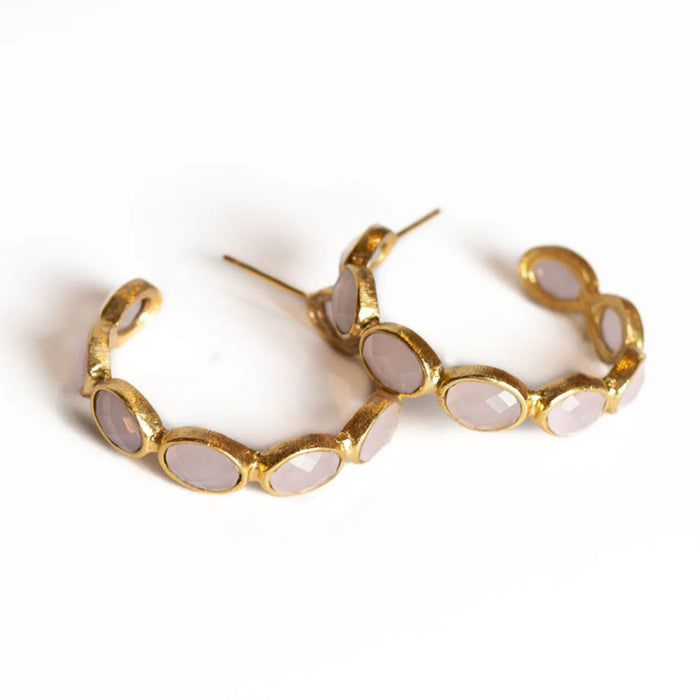 Winton & Waits Multi Stone Hoop - Pink