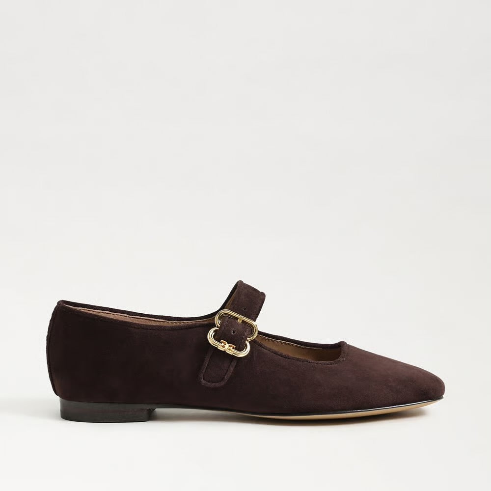 Sam Edelman Michaela Mary Jane Flat, Chocolate Suede