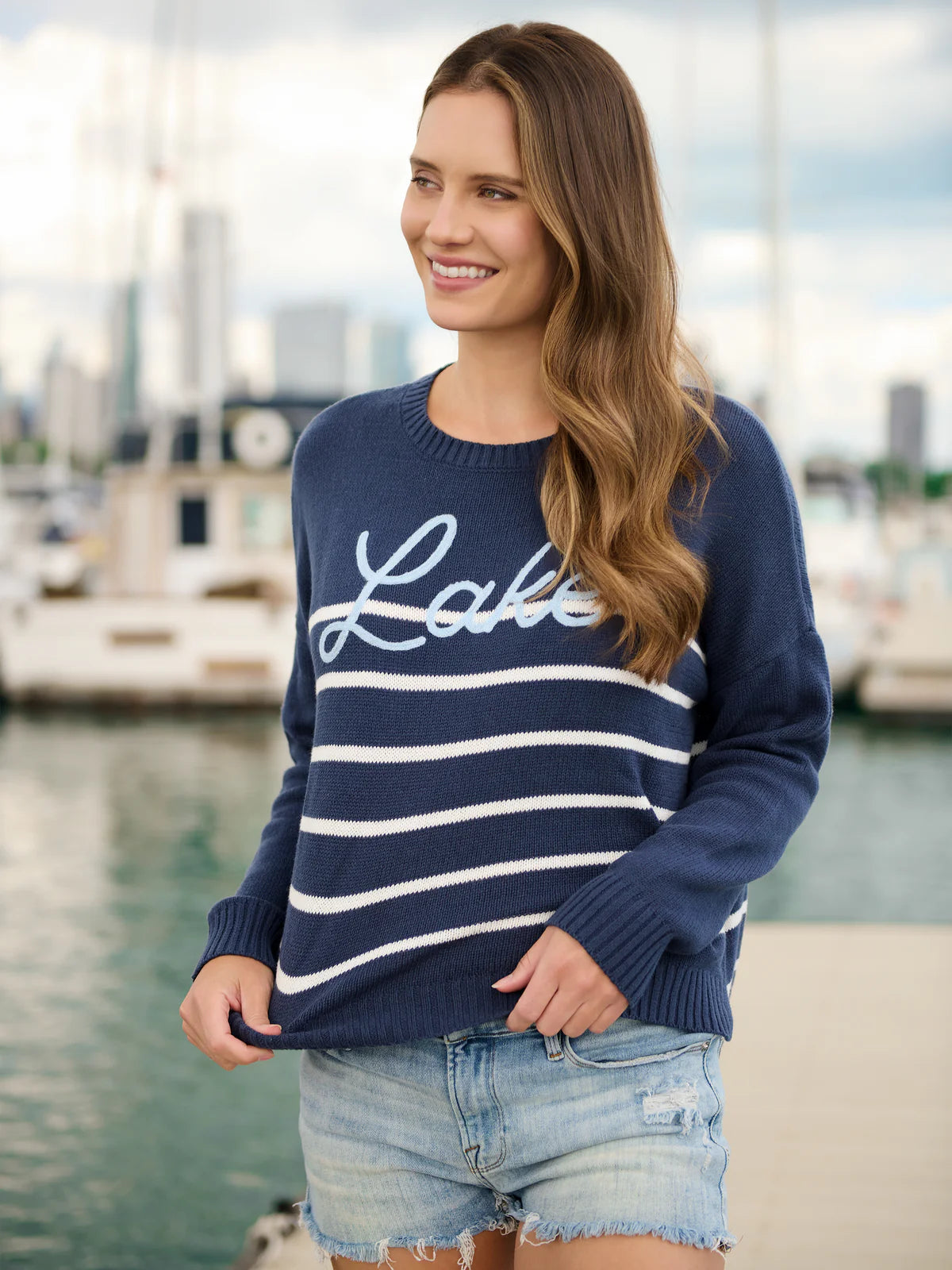 "Lake" Relaxed Fit Sweater Navy
