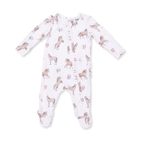Angel Dear I Love Horses 2 Way Ruffle Back Zipper Footie