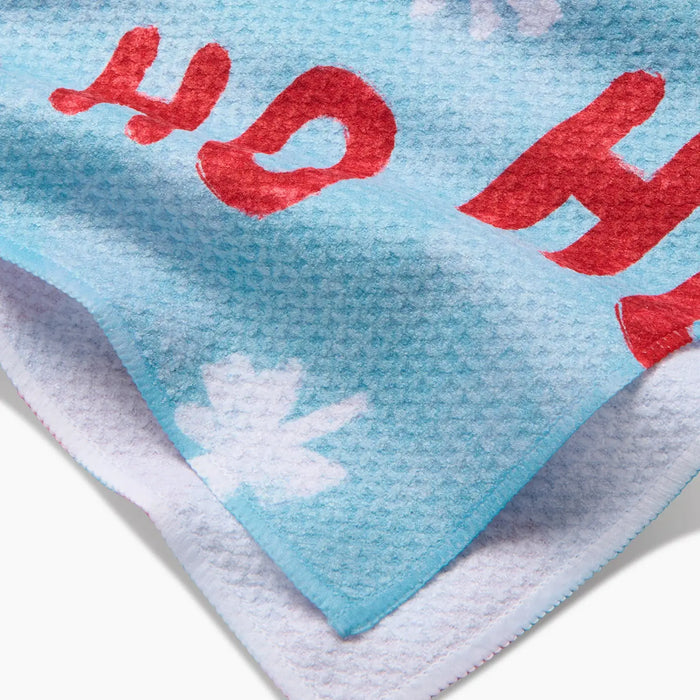 Geometry Merry Santa Claus Tea Towel