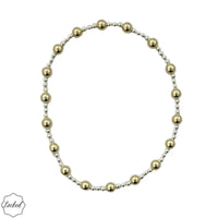 Classic Mixed Metal Pattern Bracelet - 2mm Sterling Silver and 4mm Gold Filled