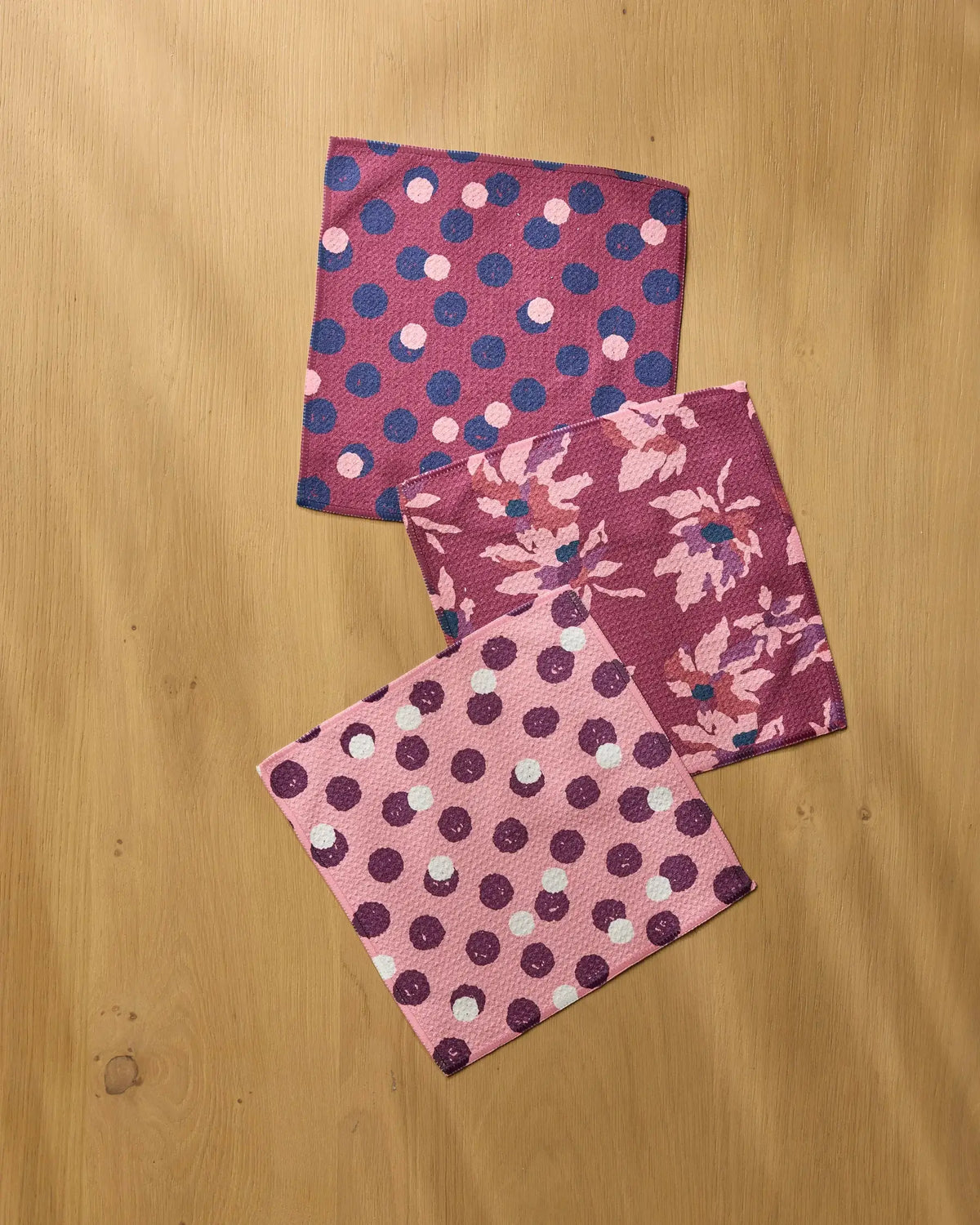 Geometry Mulberry Bloom Dot Dishcloth Set