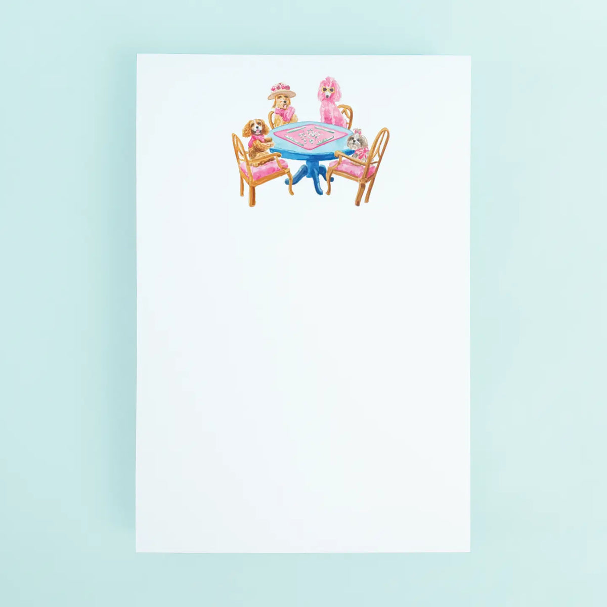 Dogs Playing Mahjong Notepad