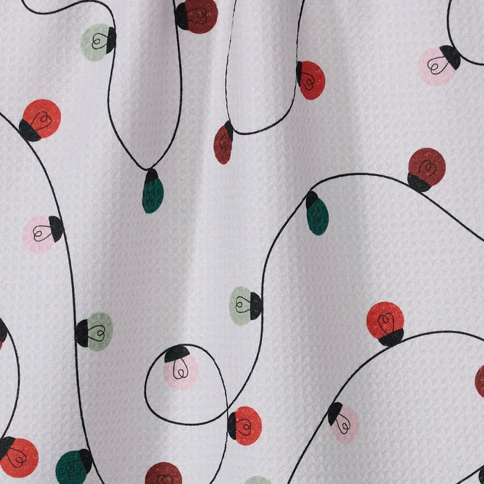 Geometry Holiday Lights Tea Towel
