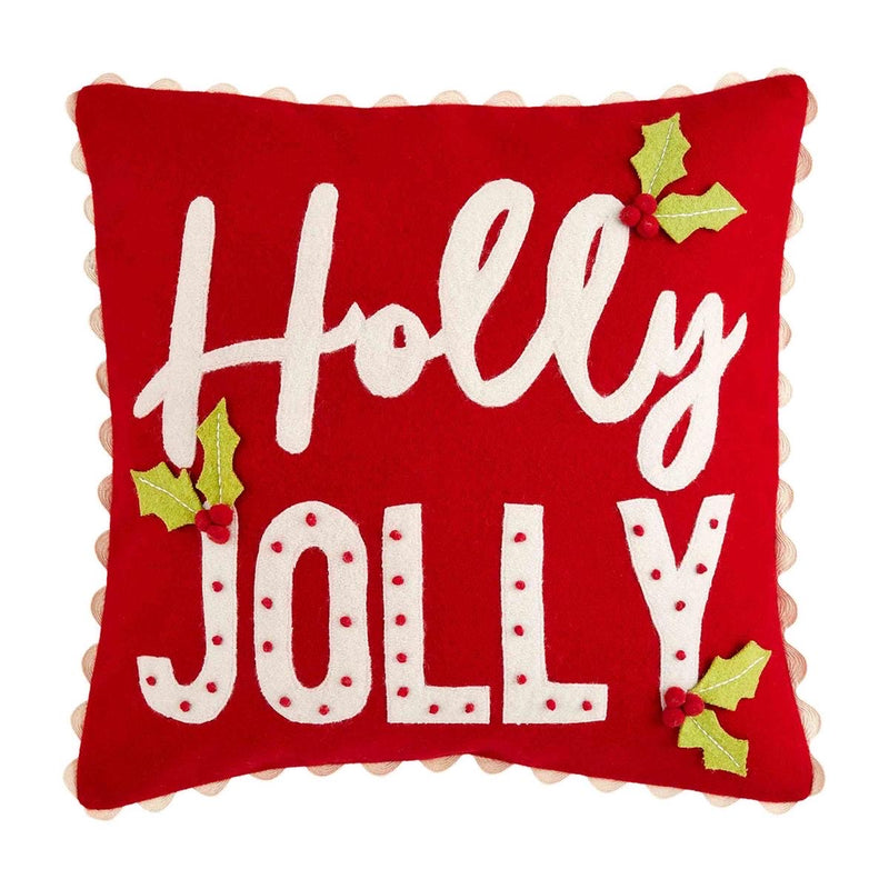 “Holly Jolly” Felted Wool Pillow