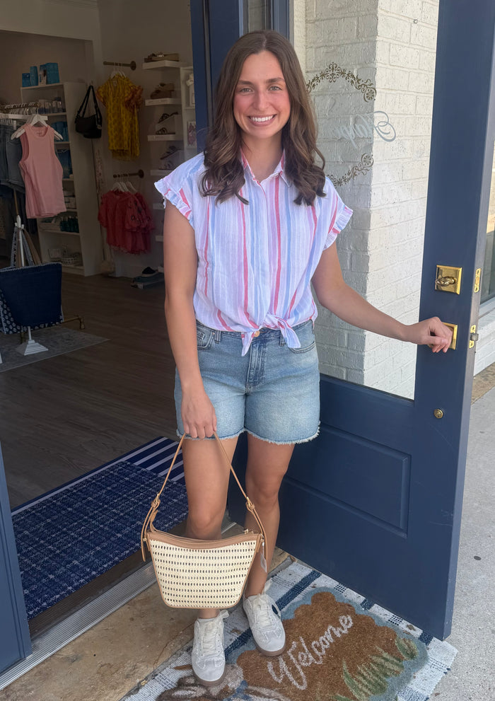 Roseville Ruffle Sleeve Dolman Shirt