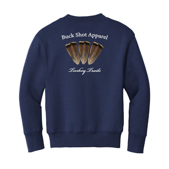 Buck Shot Kids Turkey Trails Sweatshirt - Navy