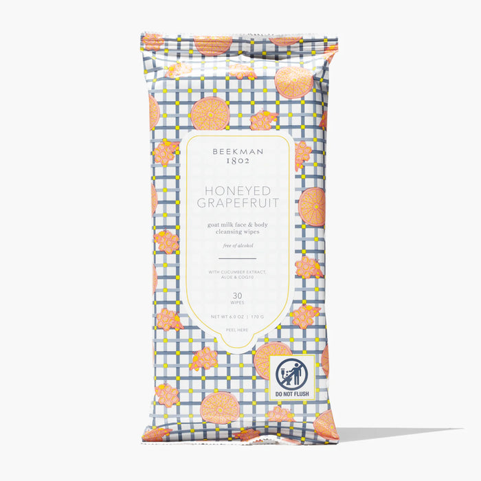 Beekman Honey Grapefruit Face & Body Cleansing Wipes