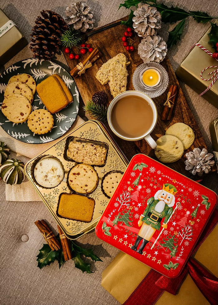 Farmhouse Biscuits Nutcracker Square Tin