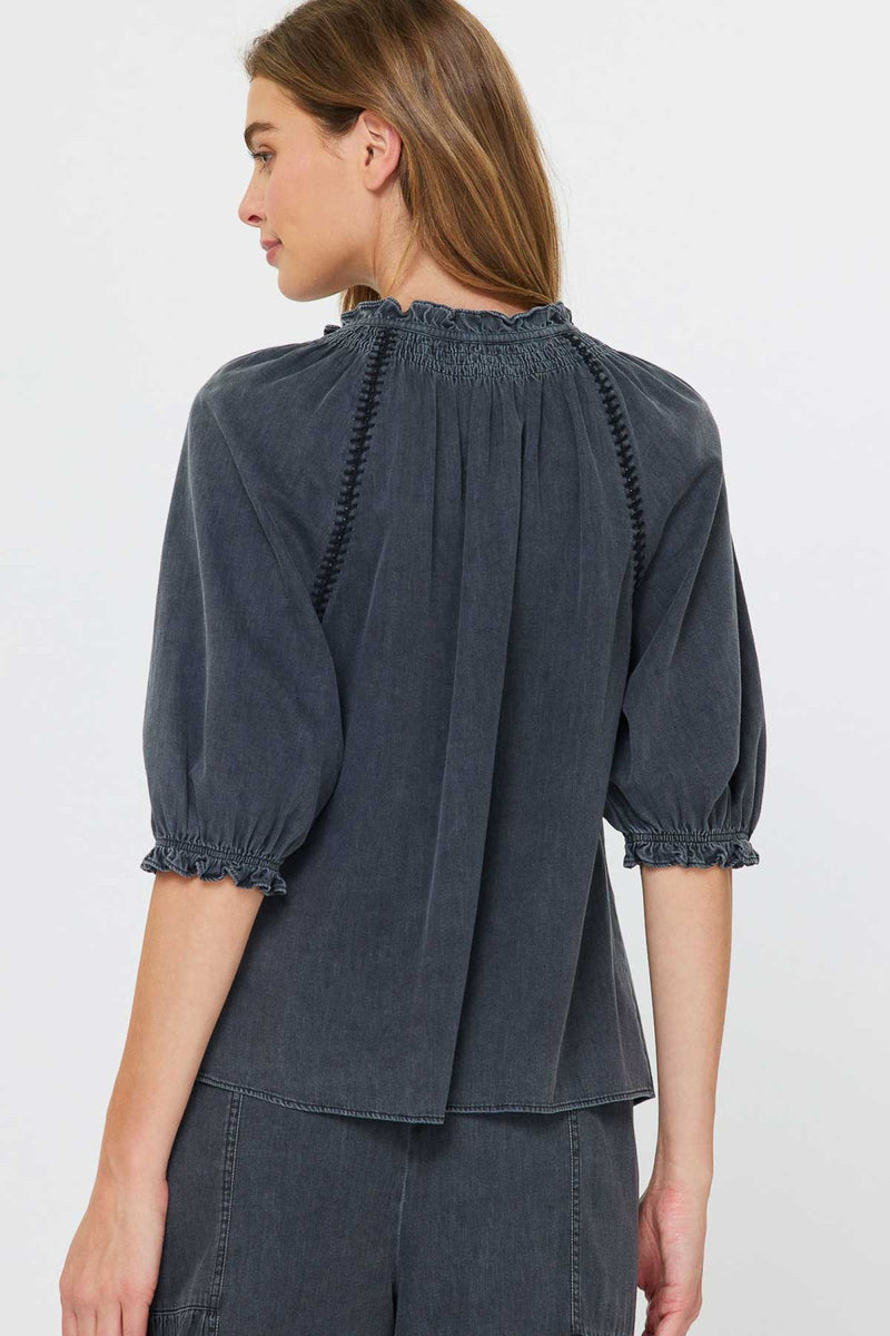 Torrie Washed Denim Top