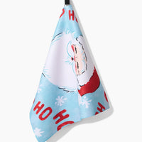 Geometry Merry Santa Claus Tea Towel