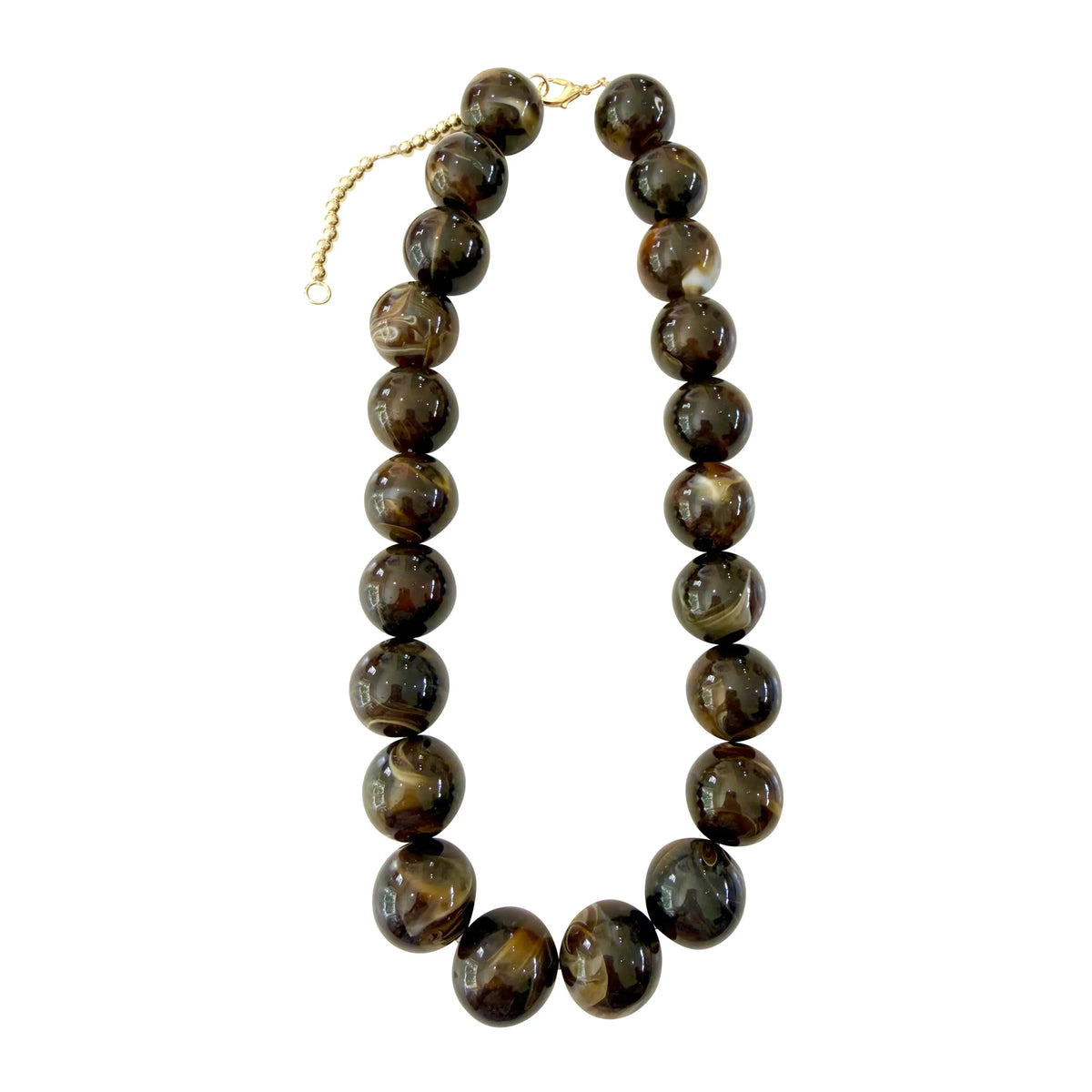 Carter Chunky Beaded Necklace - Dark Brown