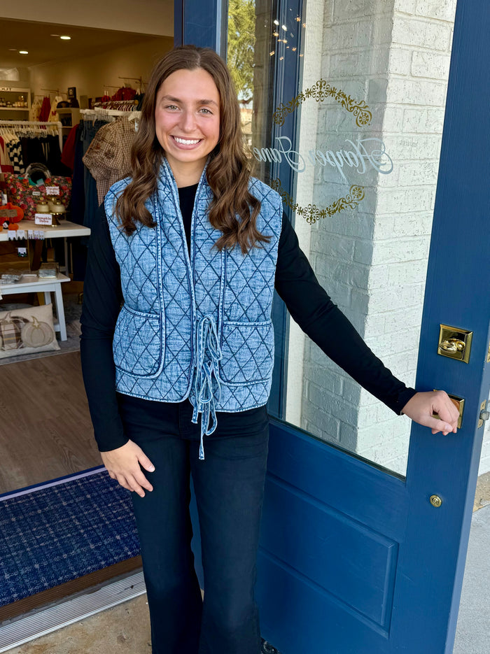 Scarlett Quilted Denim Vest