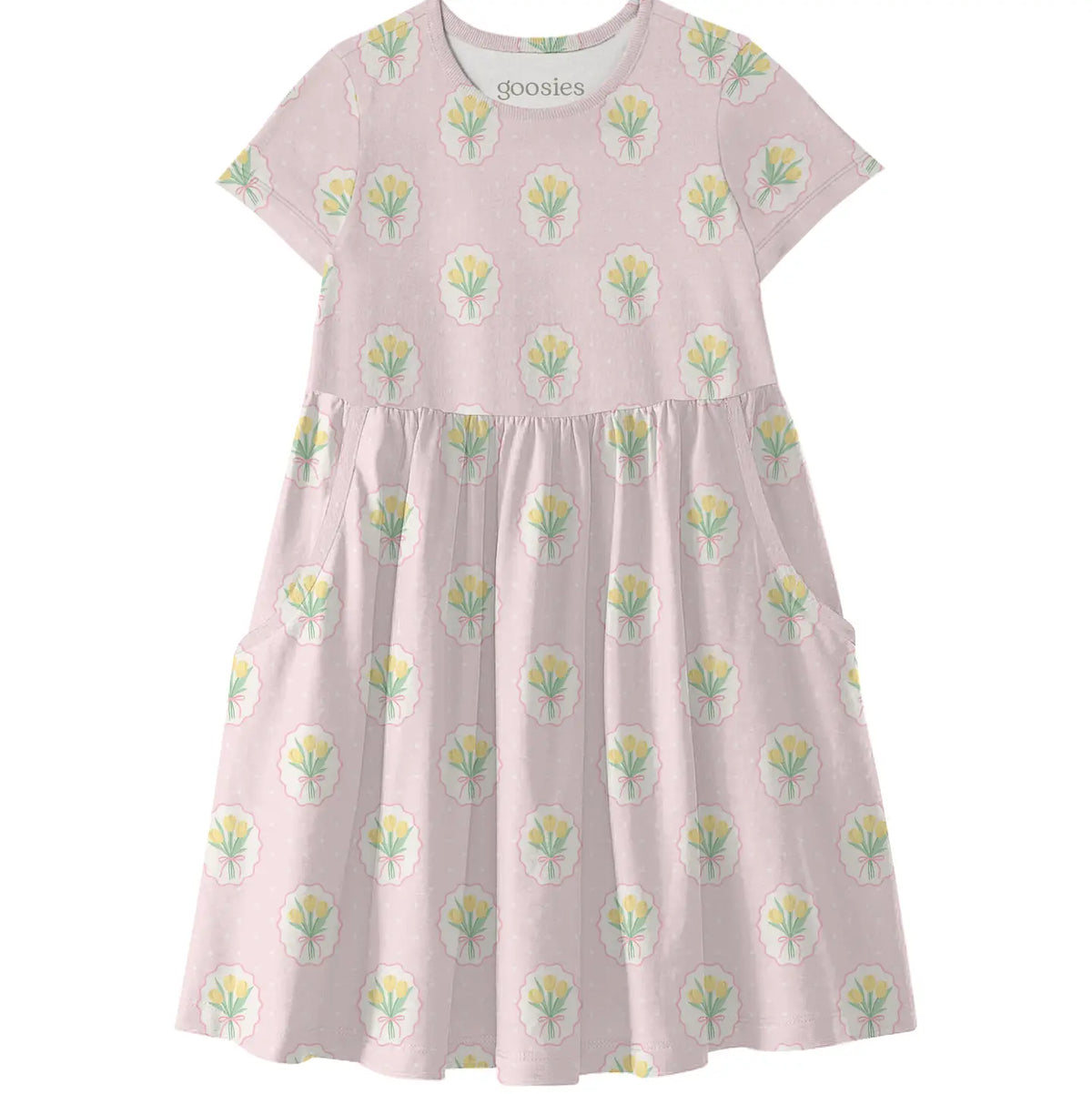 Fancy Tulips Short Sleeve Dress