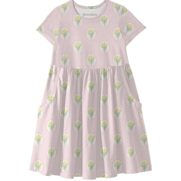 Fancy Tulips Short Sleeve Dress
