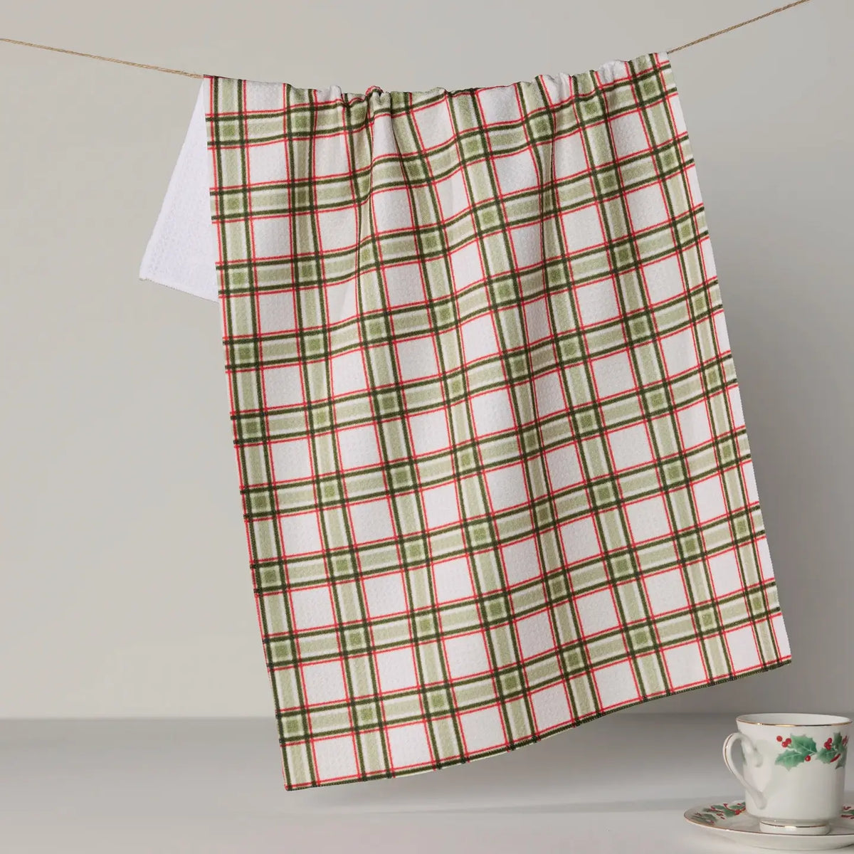 Geometry Stocking Plaid Tea Towel