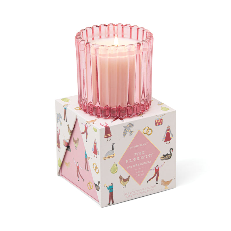 Paddywax Tinted Glass Candle - Pink Peppermint
