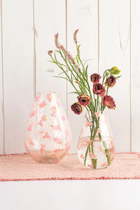 Large Pink Pressed Flower Vases