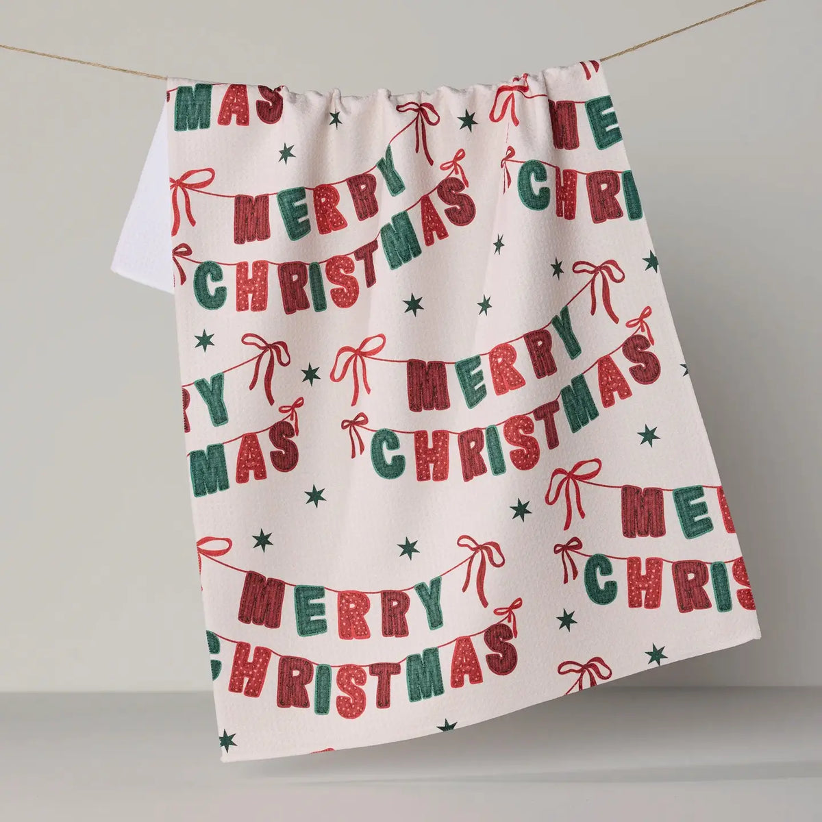 Geometry Christmas Banner Tea Towel