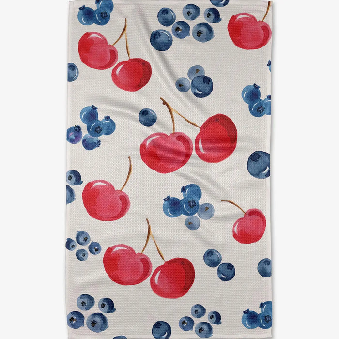 Geometry Cherry-On-Top Tea Towels