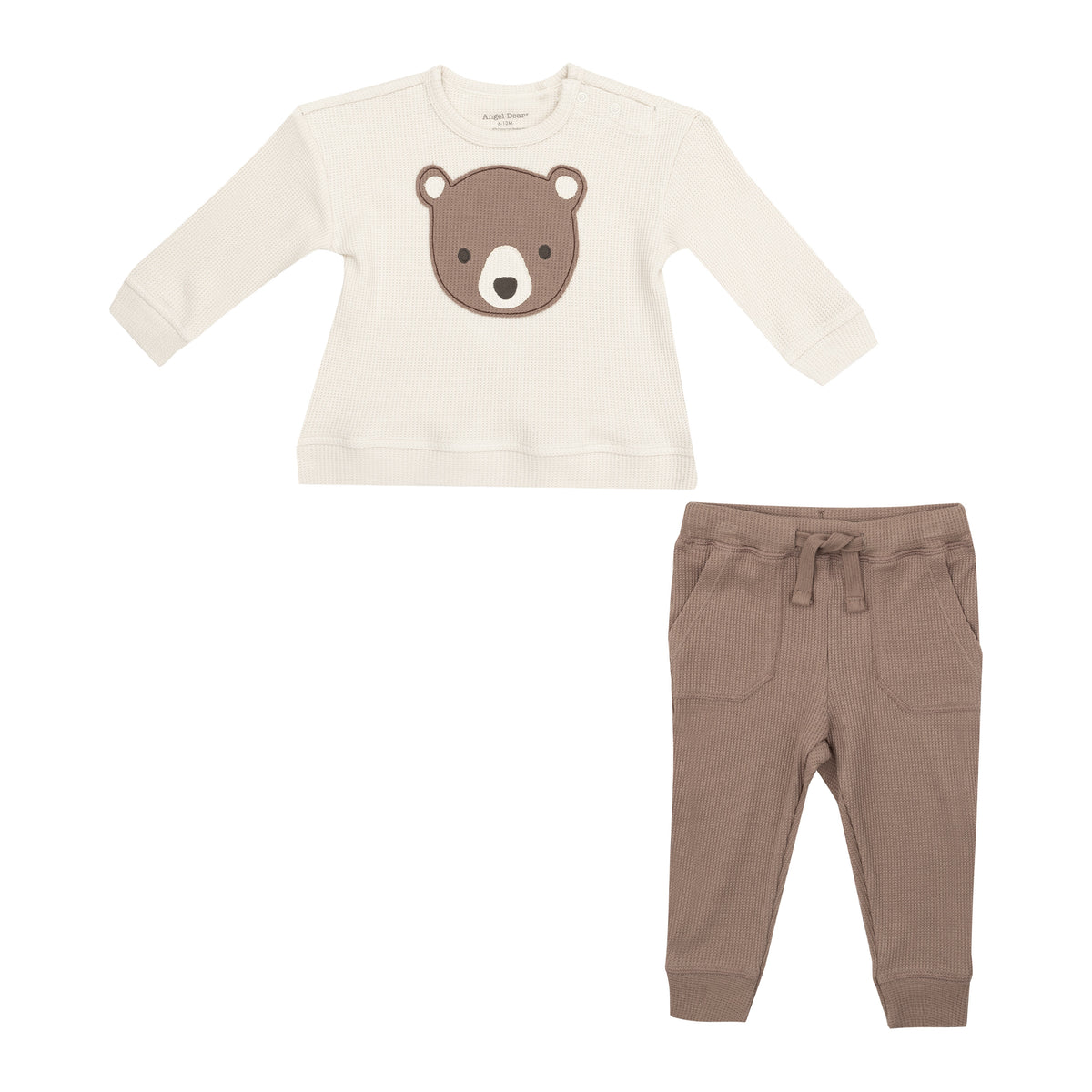 Angel Dear Baby Bear Appliqué Sweatshirt + Jogger