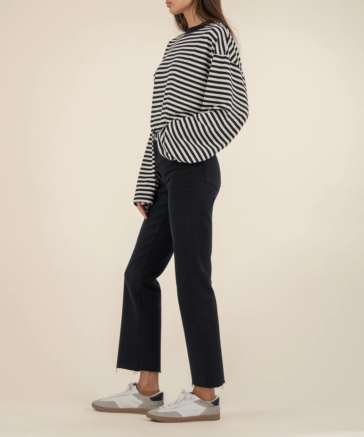 Kut from the Kloth ‘Kelsey’ High Rise Ankle Flare with Raw Hem