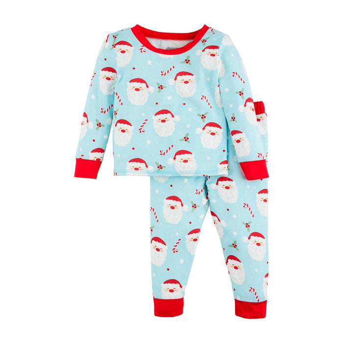 Blue Santa Glow Pajamas Set