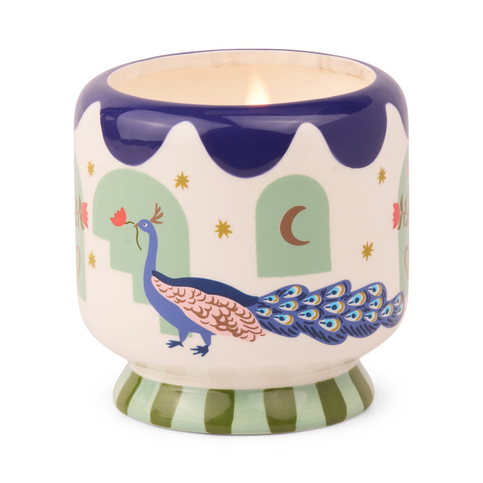 Paddywax A Dopo 8oz Handpainted “Peacock” Ceramic Candle