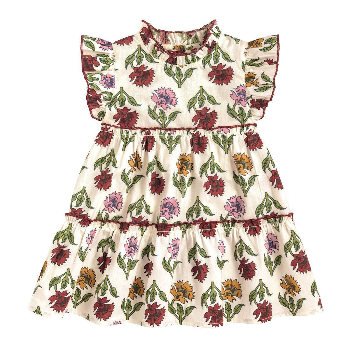 Multi Floral Ruffle Dress