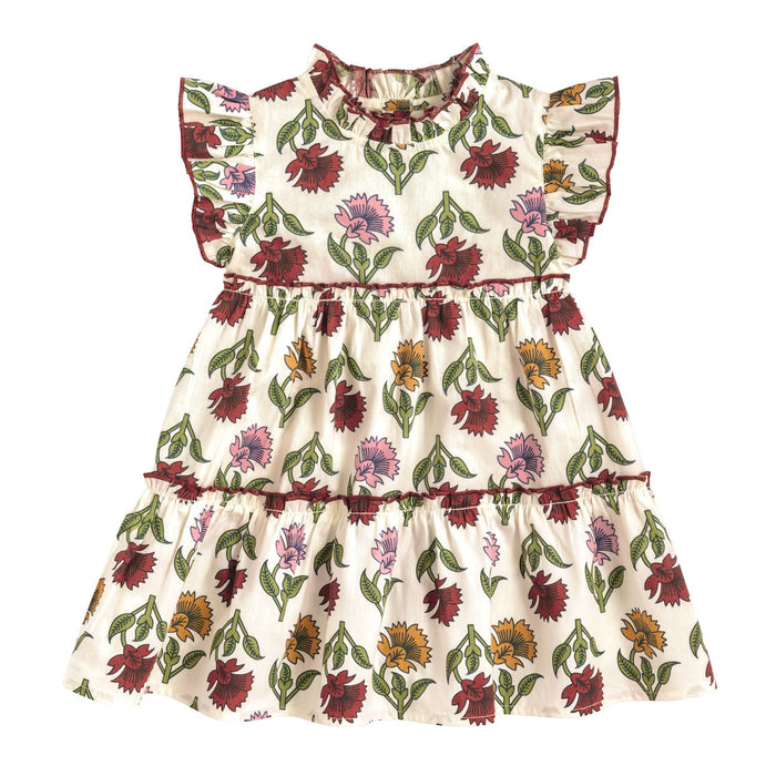 Multi Floral Ruffle Dress