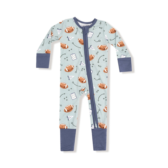 Angel Dear Touchdown Time Grey Mist 2 Way Zipper Romper
