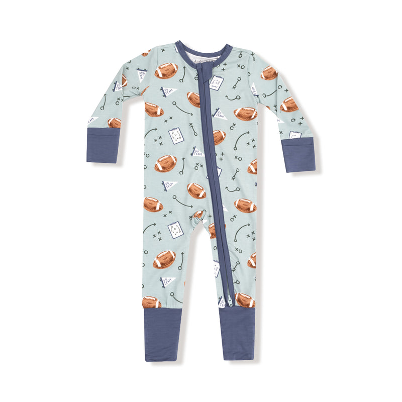 Angel Dear Touchdown Time Grey Mist 2 Way Zipper Romper