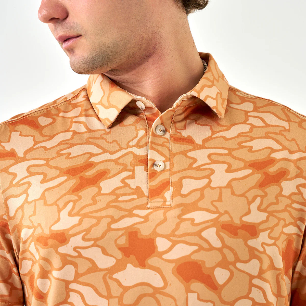 Burlebo Performance Polo- Orange Texas Camo