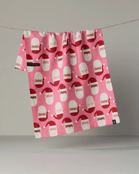 Geometry Jolly Santas Luxe Kitchen Towel