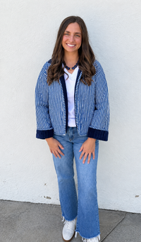 Reversible Pinstripe Velvet Jacket