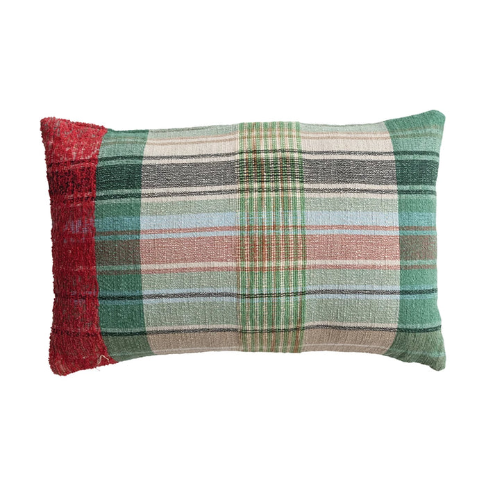 Embroidery Plaid Pillow