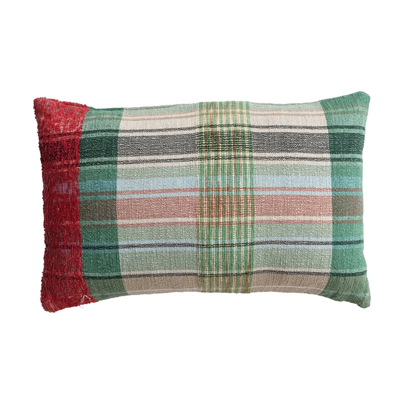 Embroidery Plaid Pillow