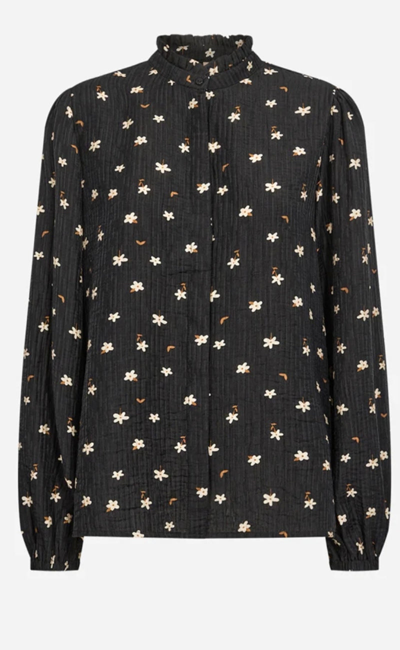 Trina Black Floral Print Blouse