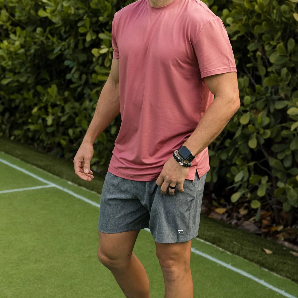Burlebo Athletic Shorts In Grizzly Gray W/ Deer Camo Liner